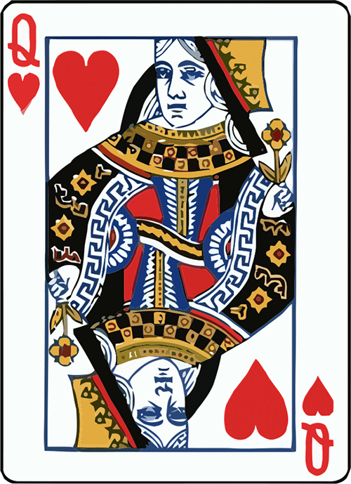 queen of hearts card drawing